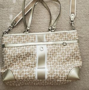 Coach Monogram Large Metallic Purse